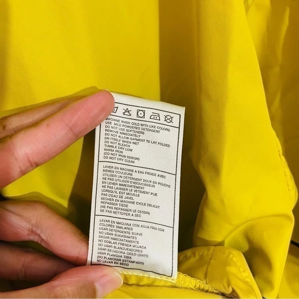 Vintage Nike Full Zip Swoosh Logo Reflective Windbreaker Jacket S Yellow/Black